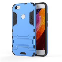 Armor Premium Tactical Grip Kickstand Shockproof Dual Layer Rugged Hard Cover for Xiaomi Redmi Note 5A - Light Blue