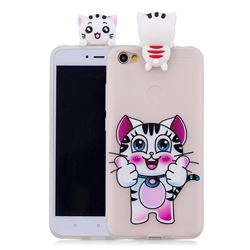 Cute Pink Kitten Soft 3D Climbing Doll Soft Case for Xiaomi Redmi Note 5A