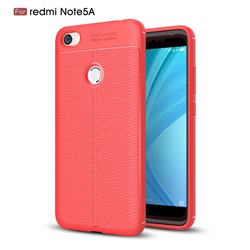 Luxury Auto Focus Litchi Texture Silicone TPU Back Cover for Xiaomi Redmi Note 5A - Red