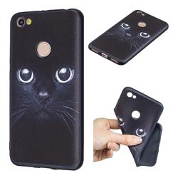 Bearded Feline 3D Embossed Relief Black TPU Cell Phone Back Cover for Xiaomi Redmi Note 5A