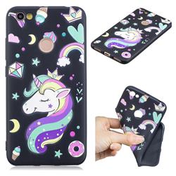 Candy Unicorn 3D Embossed Relief Black TPU Cell Phone Back Cover for Xiaomi Redmi Note 5A