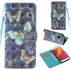 Three Butterflies 3D Painted Leather Wallet Case for Xiaomi Redmi Note 5A