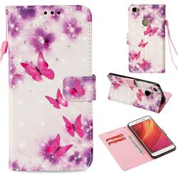 Stamen Butterfly 3D Painted Leather Wallet Case for Xiaomi Redmi Note 5A