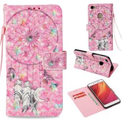 Flower Dreamcatcher 3D Painted Leather Wallet Case for Xiaomi Redmi Note 5A