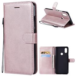 Retro Greek Classic Smooth PU Leather Wallet Phone Case for Xiaomi Redmi Note 5A - Rose Gold
