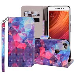 Colored Diamond 3D Painted Leather Phone Wallet Case Cover for Xiaomi Redmi Note 5A