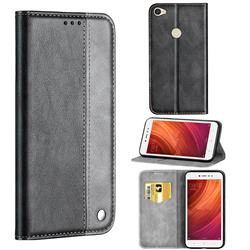Classic Business Ultra Slim Magnetic Sucking Stitching Flip Cover for Xiaomi Redmi Note 5A - Silver Gray
