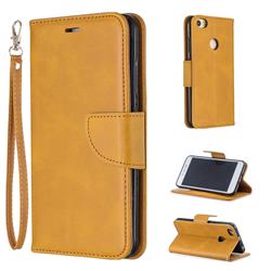 Classic Sheepskin PU Leather Phone Wallet Case for Xiaomi Redmi Note 5A - Yellow