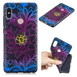 Colorful Lace 3D Embossed Relief Black TPU Cell Phone Back Cover for Xiaomi Redmi Note 5 Pro