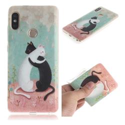 Black and White Cat IMD Soft TPU Cell Phone Back Cover for Xiaomi Redmi Note 5 Pro