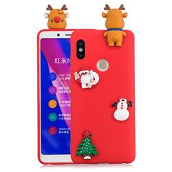 Red Elk Christmas Xmax Soft 3D Silicone Case for Xiaomi Redmi Note 5 Pro