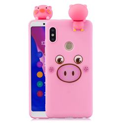 Small Pink Pig Soft 3D Climbing Doll Soft Case for Xiaomi Redmi Note 5 Pro