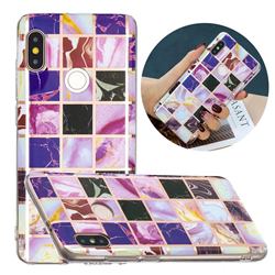 Square Puzzle Painted Marble Electroplating Protective Case for Xiaomi Redmi Note 5 Pro