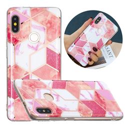 Cherry Glitter Painted Marble Electroplating Protective Case for Xiaomi Redmi Note 5 Pro
