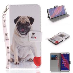 Pug Dog Hand Strap Leather Wallet Case for Xiaomi Redmi Note 5 Pro