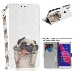 Pug Dog 3D Painted Leather Wallet Phone Case for Xiaomi Redmi Note 5 Pro