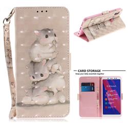 Three Squirrels 3D Painted Leather Wallet Phone Case for Xiaomi Redmi Note 5 Pro