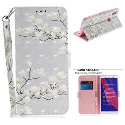 Magnolia Flower 3D Painted Leather Wallet Phone Case for Xiaomi Redmi Note 5 Pro
