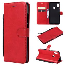 Retro Greek Classic Smooth PU Leather Wallet Phone Case for Xiaomi Redmi Note 5 Pro - Red