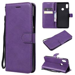 Retro Greek Classic Smooth PU Leather Wallet Phone Case for Xiaomi Redmi Note 5 Pro - Purple