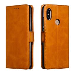 Retro Classic Calf Pattern Leather Wallet Phone Case for Xiaomi Redmi Note 5 Pro - Yellow