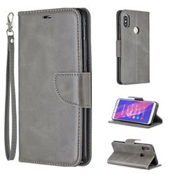 Classic Sheepskin PU Leather Phone Wallet Case for Xiaomi Redmi Note 5 Pro - Gray