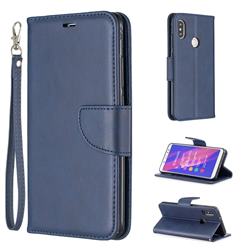 Classic Sheepskin PU Leather Phone Wallet Case for Xiaomi Redmi Note 5 Pro - Blue