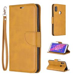 Classic Sheepskin PU Leather Phone Wallet Case for Xiaomi Redmi Note 5 Pro - Yellow