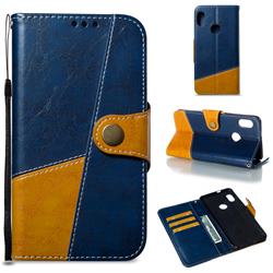 Retro Magnetic Stitching Wallet Flip Cover for Xiaomi Redmi Note 5 Pro - Blue