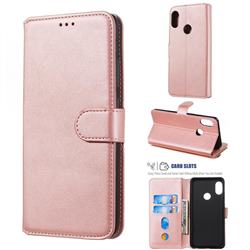 Retro Calf Matte Leather Wallet Phone Case for Xiaomi Redmi Note 5 Pro - Pink