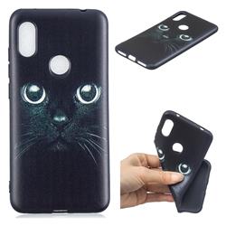Bearded Feline 3D Embossed Relief Black TPU Cell Phone Back Cover for Mi Xiaomi Redmi Note 6