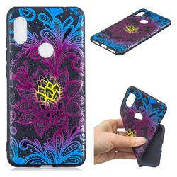 Colorful Lace 3D Embossed Relief Black TPU Cell Phone Back Cover for Mi Xiaomi Redmi Note 6