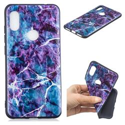 Marble 3D Embossed Relief Black TPU Cell Phone Back Cover for Mi Xiaomi Redmi Note 6