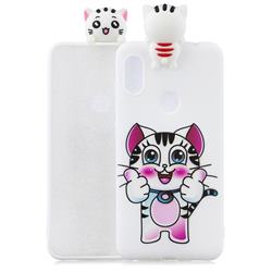 Cute Pink Kitten Soft 3D Climbing Doll Soft Case for Mi Xiaomi Redmi Note 6