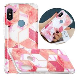 Cherry Glitter Painted Marble Electroplating Protective Case for Mi Xiaomi Redmi Note 6