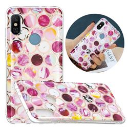 Round Puzzle Painted Marble Electroplating Protective Case for Mi Xiaomi Redmi Note 6