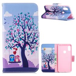 Tree and Owls Leather Wallet Case for Mi Xiaomi Redmi Note 6