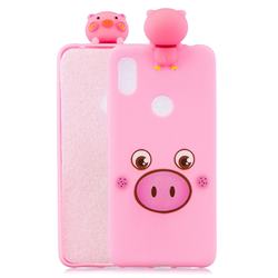 Small Pink Pig Soft 3D Climbing Doll Soft Case for Mi Xiaomi Redmi Note 6 Pro