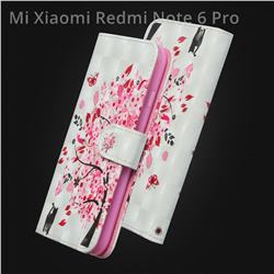 Tree and Cat 3D Painted Leather Wallet Case for Mi Xiaomi Redmi Note 6 Pro