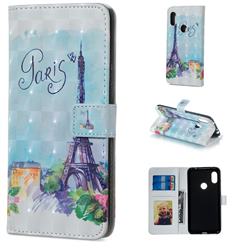 Paris Tower 3D Painted Leather Phone Wallet Case for Mi Xiaomi Redmi Note 6 Pro