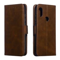Retro Classic Calf Pattern Leather Wallet Phone Case for Mi Xiaomi Redmi Note 6 Pro - Brown