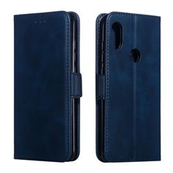 Retro Classic Calf Pattern Leather Wallet Phone Case for Mi Xiaomi Redmi Note 6 Pro - Blue