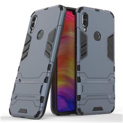 Armor Premium Tactical Grip Kickstand Shockproof Dual Layer Rugged Hard Cover for Xiaomi Mi Redmi Note 7 / Note 7 Pro - Navy