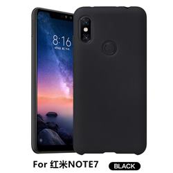 Howmak Slim Liquid Silicone Rubber Shockproof Phone Case Cover for Xiaomi Mi Redmi Note 7 / Note 7 Pro - Black