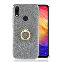 Luxury Soft TPU Glitter Back Ring Cover with 360 Rotate Finger Holder Buckle for Xiaomi Mi Redmi Note 7 / Note 7 Pro - Black