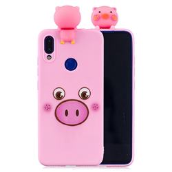 Small Pink Pig Soft 3D Climbing Doll Soft Case for Xiaomi Mi Redmi Note 7 / Note 7 Pro