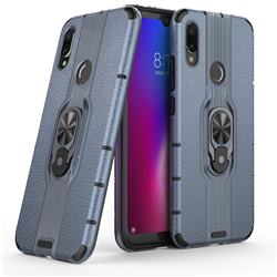 Alita Battle Angel Armor Metal Ring Grip Shockproof Dual Layer Rugged Hard Cover for Xiaomi Mi Redmi Note 7 / Note 7 Pro - Blue
