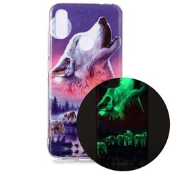 Wolf Howling Noctilucent Soft TPU Back Cover for Xiaomi Mi Redmi Note 7 / Note 7 Pro
