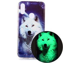 Galaxy Wolf Noctilucent Soft TPU Back Cover for Xiaomi Mi Redmi Note 7 / Note 7 Pro