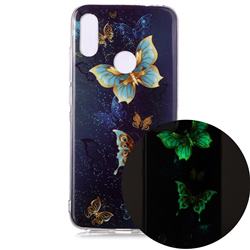 Golden Butterflies Noctilucent Soft TPU Back Cover for Xiaomi Mi Redmi Note 7 / Note 7 Pro